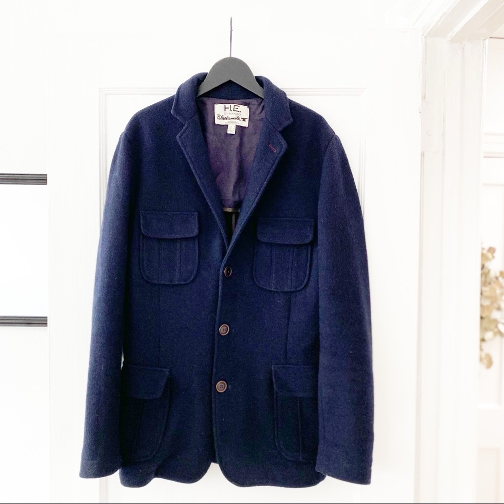 H.E. by Mango Multi Pocket Wool Blend Jacket
